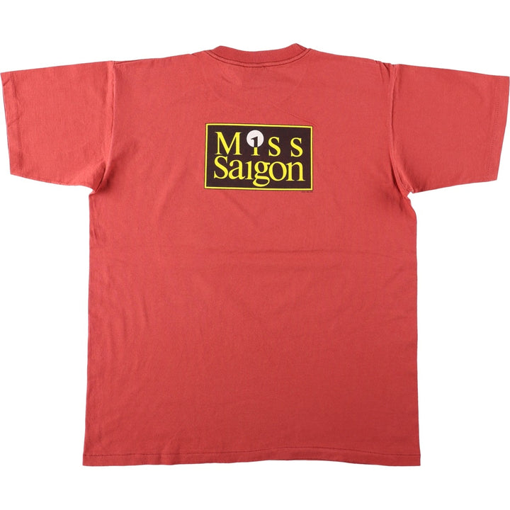80'S TENNESSEE RIVER GOLD Miss Saigon Musical Print T-Shirt, Made in USA, Men's XL equivalent, Vintage cotton red type Vintage Second Hand