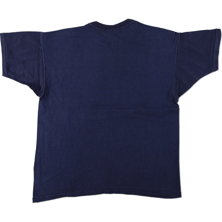 1970'S Mayo Spruce Message Print T-Shirt, Made in USA, Men's Size L (Equivalent), Vintage cotton navy blue type Vintage Second Hand