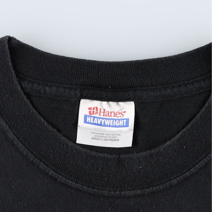 2000'S Hanes Mellow Mushroom parody advertising T-shirt, men's size L (approx.) cotton black type Vintage Second Hand