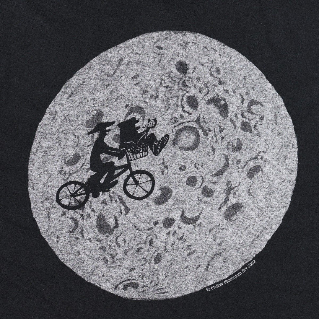 2000'S Hanes Mellow Mushroom parody advertising T-shirt, men's size L (approx.) cotton black type Vintage Second Hand