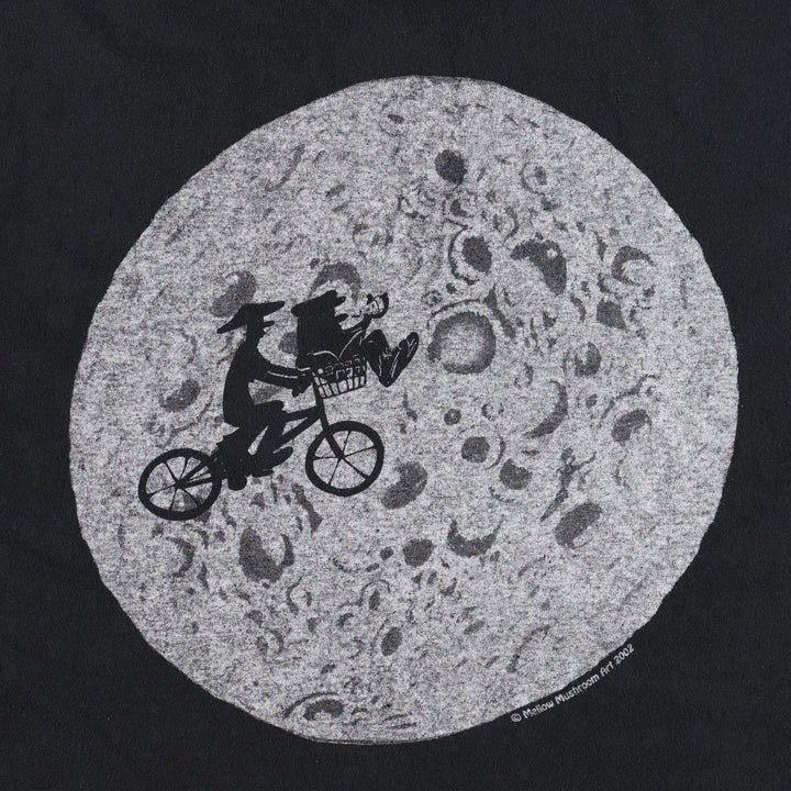 2000'S Hanes Mellow Mushroom parody advertising T-shirt, men's size L (approx.) cotton black type Vintage Second Hand