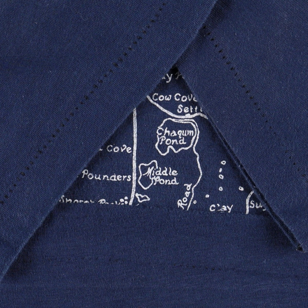 ~90'S BLOCK ISLAND Souvenir T-shirt, Men's XL equivalent, Vintage unclear navy blue type Vintage Second Hand