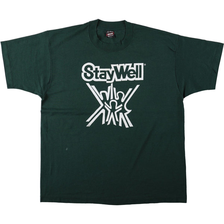 90'S Fruit of the Loom Best Advertising T-Shirt, Made in USA, Men's XL equivalent, Vintage cotton green type Vintage Second Hand