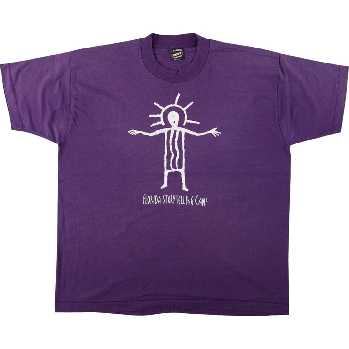 90'S Fruit of the Loom Best Printed T-shirt, Made in USA, Men's XL, Vintage cotton purple type Vintage Second Hand