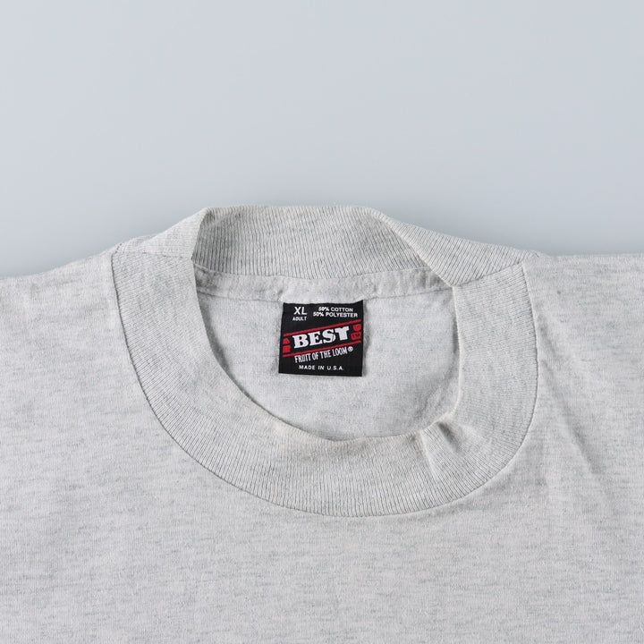 90'S Fruit of the Loom Jesus Christ Religious Message Print T-Shirt, Made in USA, Men's XL equivalent, Vintage cotton pale white type Vintage Second Hand