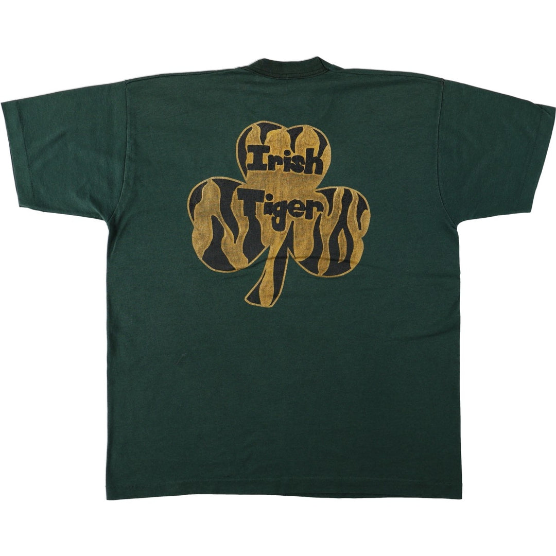 90'S Fruit of the Loom Message Print T-Shirt, Made in USA, Men's XL equivalent, Vintage Shamrock cotton green type Vintage Second Hand