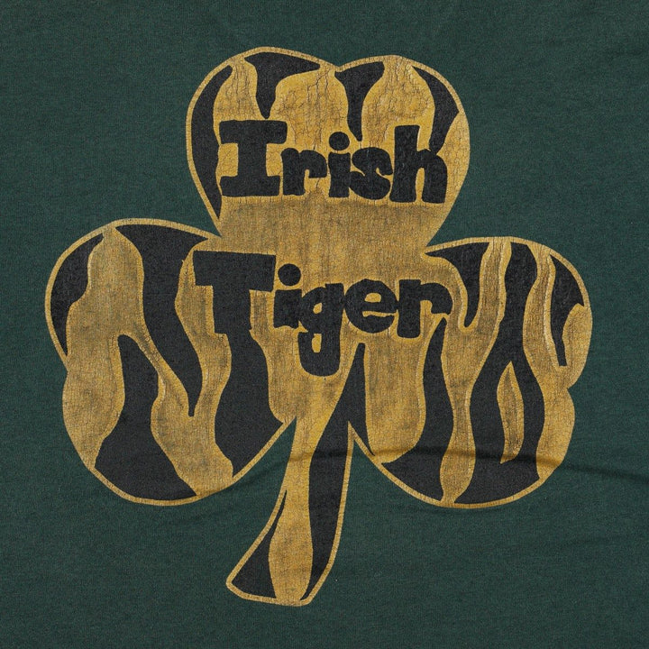 90'S Fruit of the Loom Message Print T-Shirt, Made in USA, Men's XL equivalent, Vintage Shamrock cotton green type Vintage Second Hand