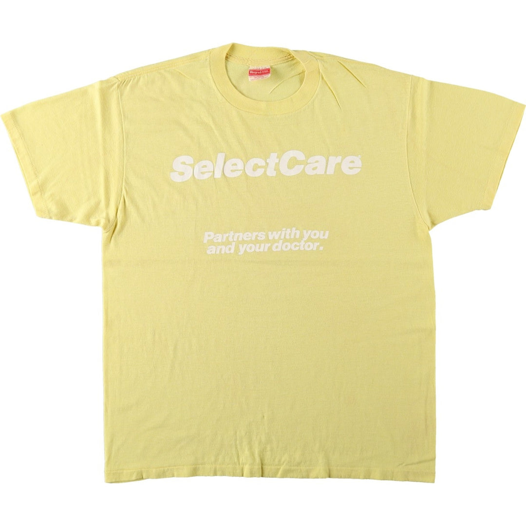 90'S ROYAL FIRST CLASS Print T-Shirt, Made in USA, Men's XL equivalent, Vintage cotton yellow type Vintage Second Hand