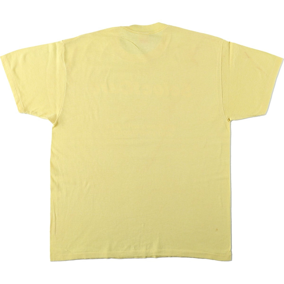 90'S ROYAL FIRST CLASS Print T-Shirt, Made in USA, Men's XL equivalent, Vintage cotton yellow type Vintage Second Hand