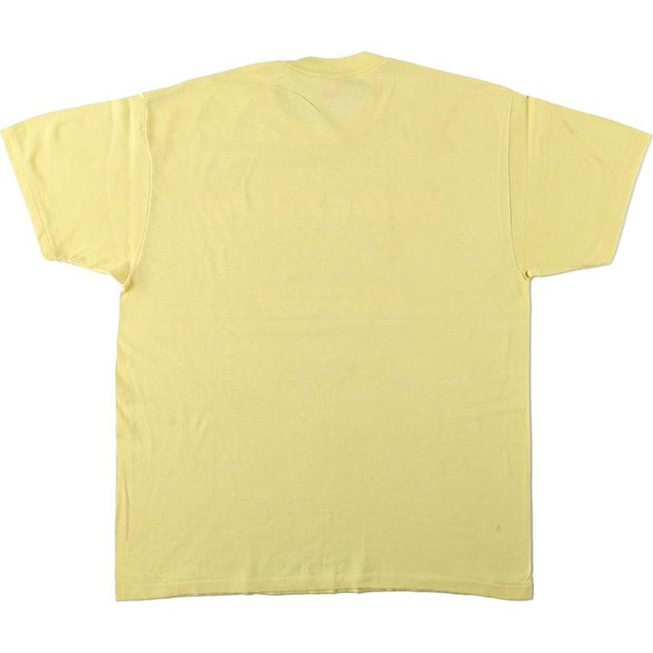 90'S ROYAL FIRST CLASS Print T-Shirt, Made in USA, Men's XL equivalent, Vintage cotton yellow type Vintage Second Hand