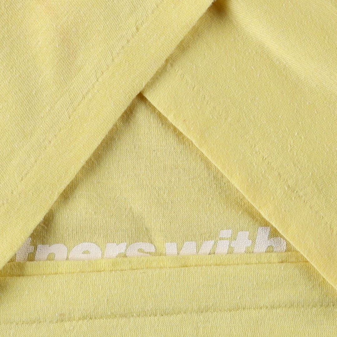 90'S ROYAL FIRST CLASS Print T-Shirt, Made in USA, Men's XL equivalent, Vintage cotton yellow type Vintage Second Hand
