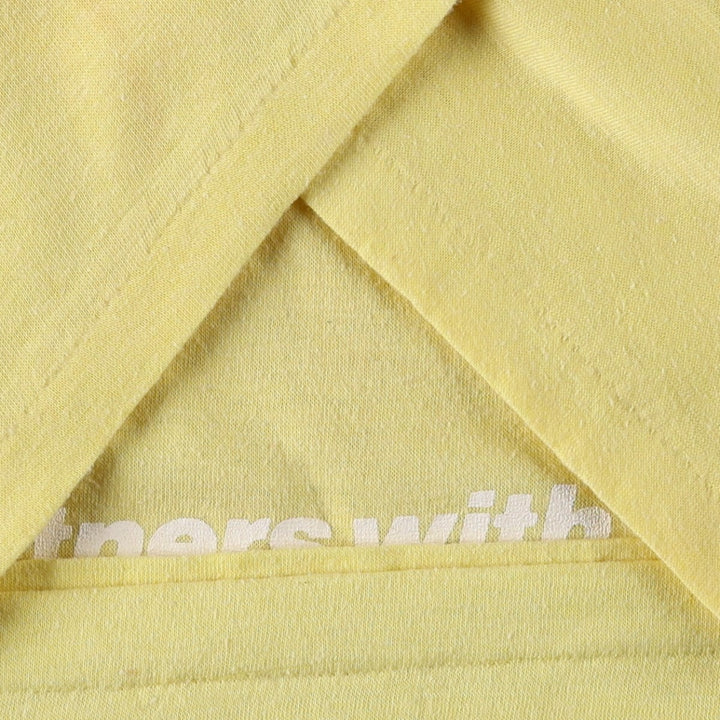 90'S ROYAL FIRST CLASS Print T-Shirt, Made in USA, Men's XL equivalent, Vintage cotton yellow type Vintage Second Hand