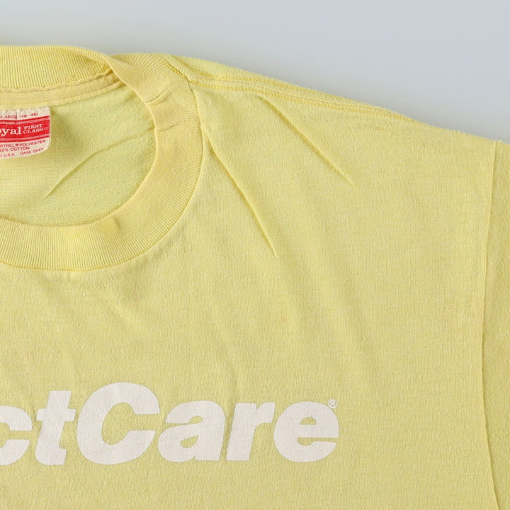 90'S ROYAL FIRST CLASS Print T-Shirt, Made in USA, Men's XL equivalent, Vintage cotton yellow type Vintage Second Hand