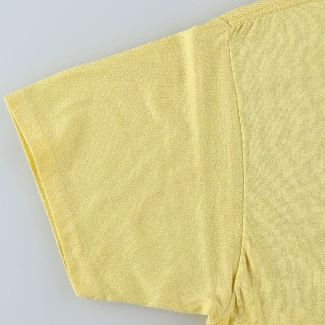 90'S ROYAL FIRST CLASS Print T-Shirt, Made in USA, Men's XL equivalent, Vintage cotton yellow type Vintage Second Hand