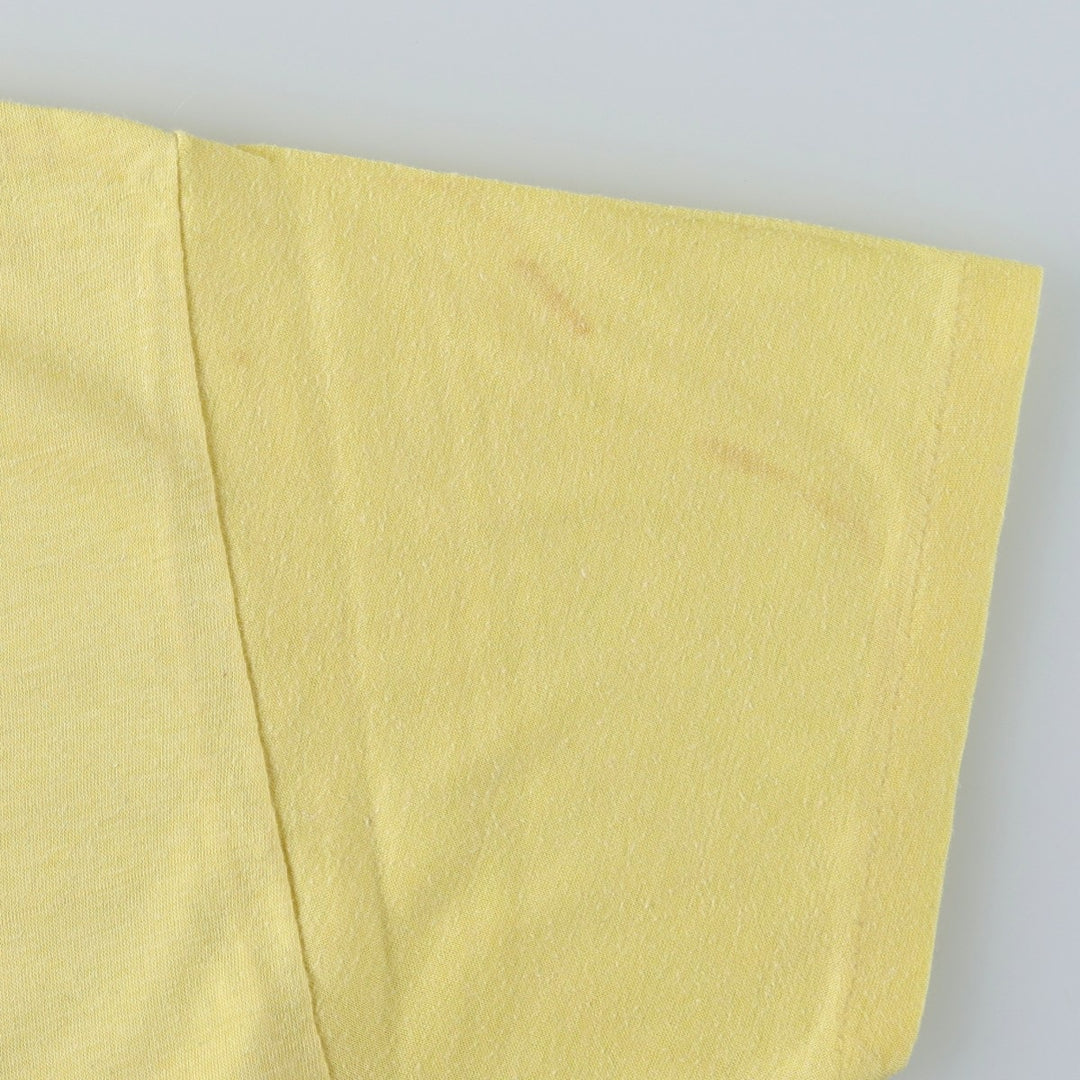 90'S ROYAL FIRST CLASS Print T-Shirt, Made in USA, Men's XL equivalent, Vintage cotton yellow type Vintage Second Hand