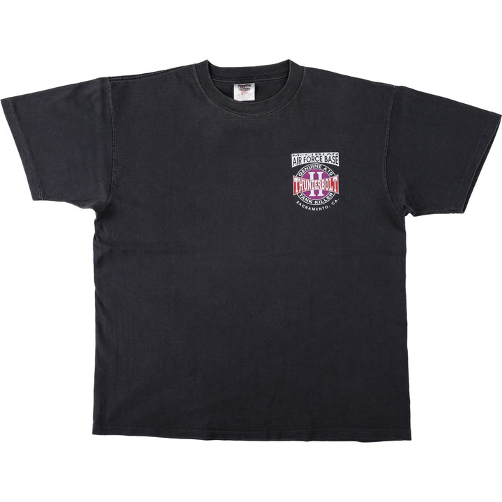 90'S POWER PRO by ONEITA Printed T-Shirt, Men's XL equivalent, Vintage cotton black type Vintage Second Hand