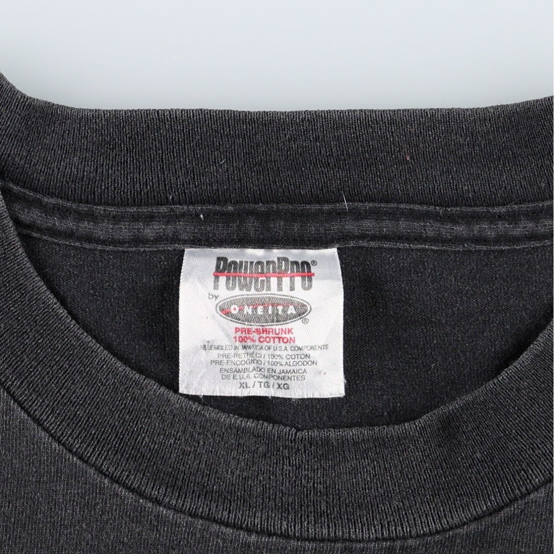 90'S POWER PRO by ONEITA Printed T-Shirt, Men's XL equivalent, Vintage cotton black type Vintage Second Hand