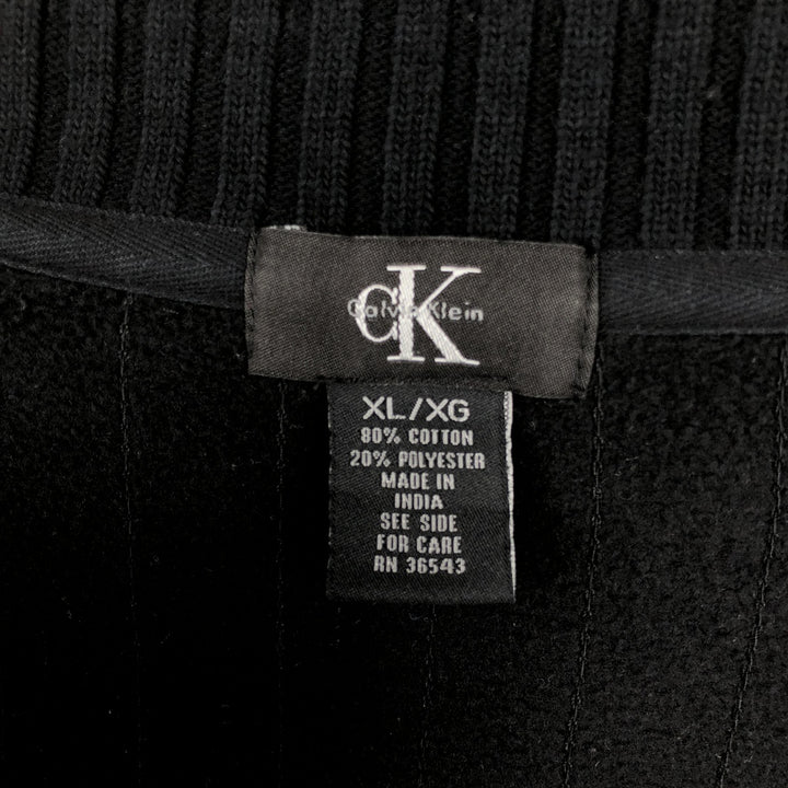 90s-00'S Calvin Klein full-zip sweatshirt, men's size XL equivalent. cotton black type Vintage Second Hand