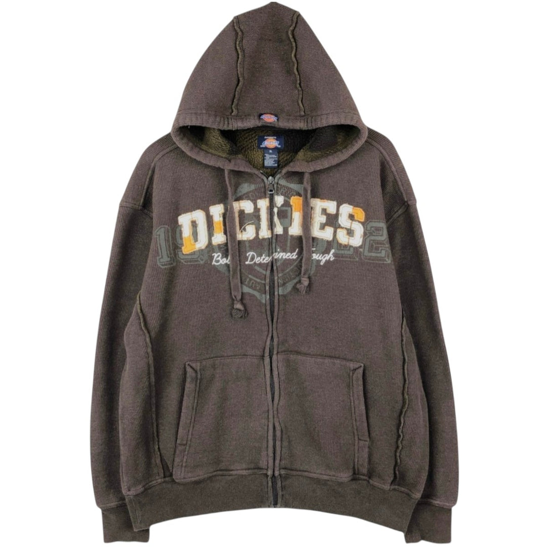 Dickies Sweat Full Zip Hoodie Men's XL cotton brown type Vintage Second Hand