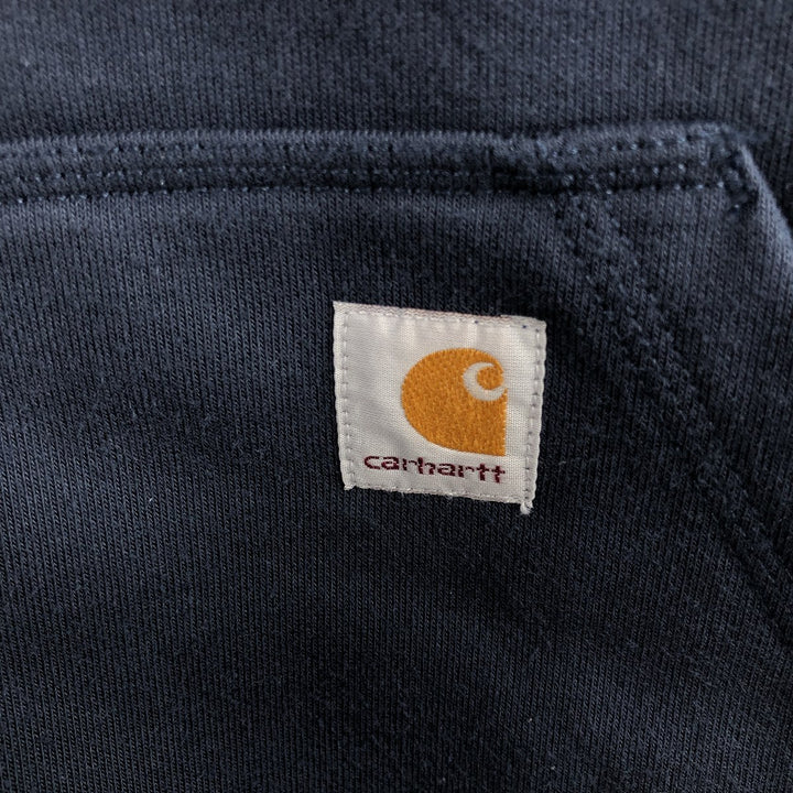 Carhartt Loose Fit Rain Defender Flemore and Sons Advertising Sweat Full-Zip Hoodie, Men's Size M (approx.) cotton navy blue type Vintage Second Hand