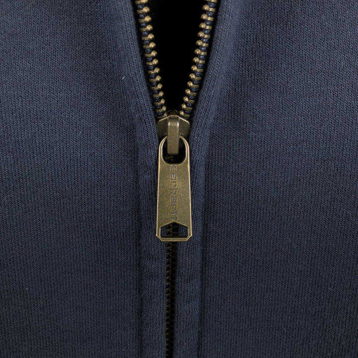 Carhartt Loose Fit Rain Defender Flemore and Sons Advertising Sweat Full-Zip Hoodie, Men's Size M (approx.) cotton navy blue type Vintage Second Hand