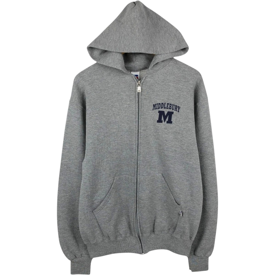 Vintage 90'S Russell full-zip sweatshirt, size M, men's polyester gray type Vintage Second Hand