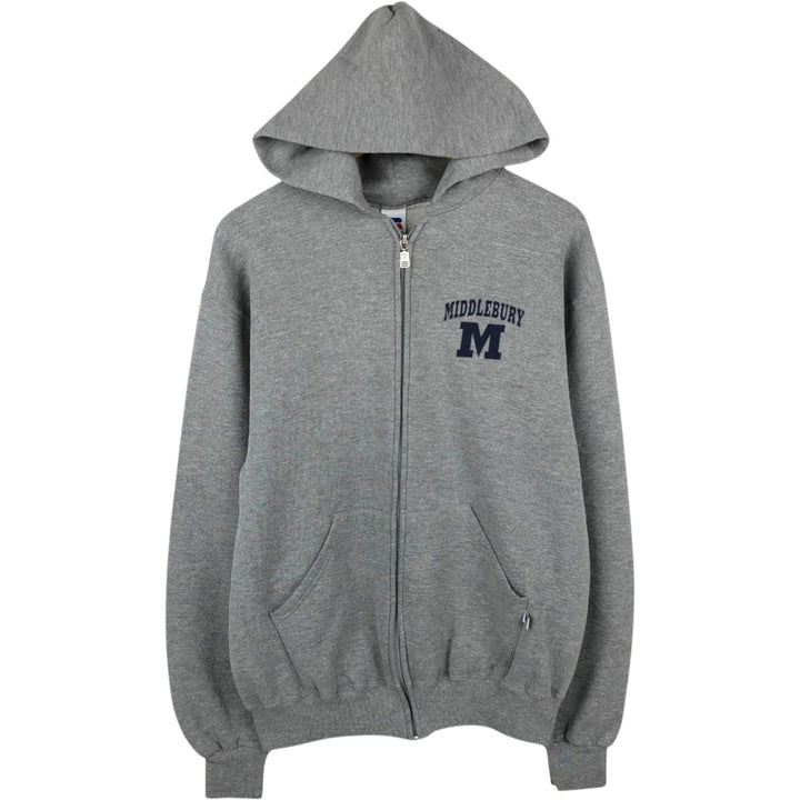 Vintage 90'S Russell full-zip sweatshirt, size M, men's polyester gray type Vintage Second Hand
