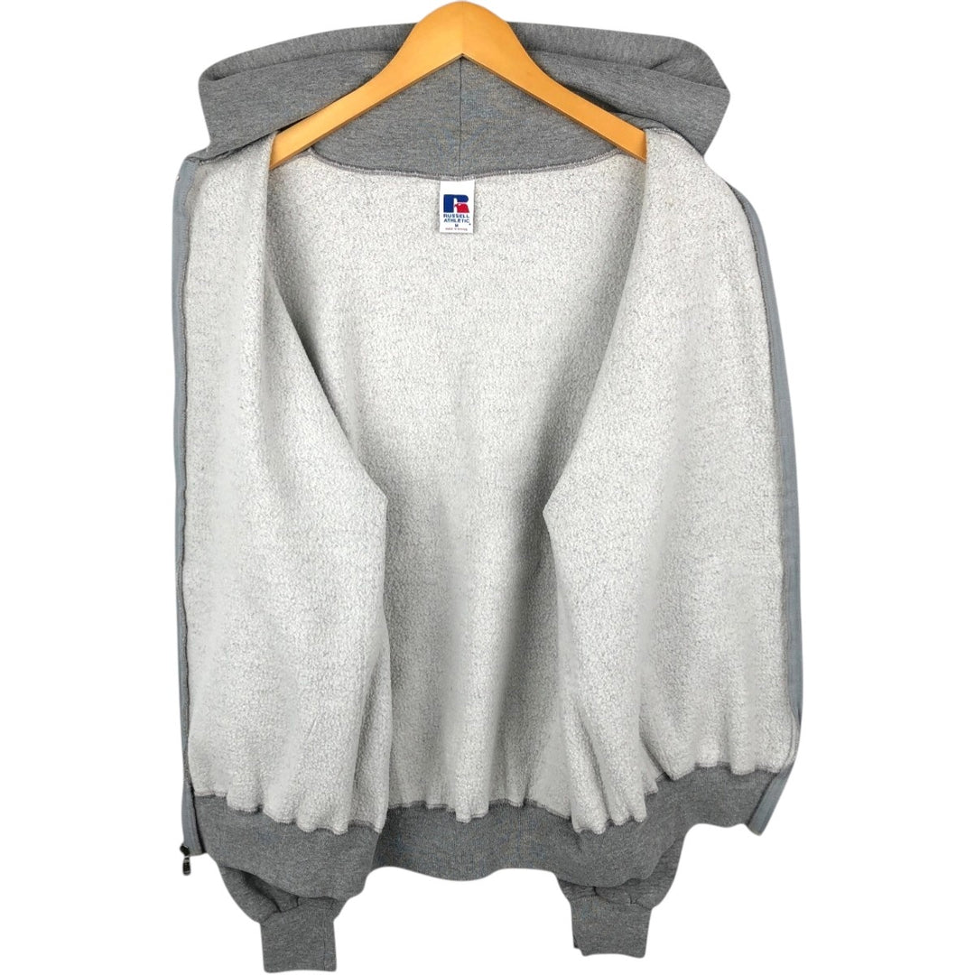 Vintage 90'S Russell full-zip sweatshirt, size M, men's polyester gray type Vintage Second Hand