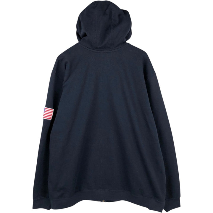 Carhartt Loose Fit ECCOTROL Advertising Full-Zip Sweatshirt Hoodie (Men's XXL equivalent) cotton navy blue type Vintage Second Hand