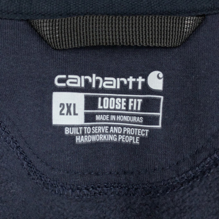 Carhartt Loose Fit ECCOTROL Advertising Full-Zip Sweatshirt Hoodie (Men's XXL equivalent) cotton navy blue type Vintage Second Hand