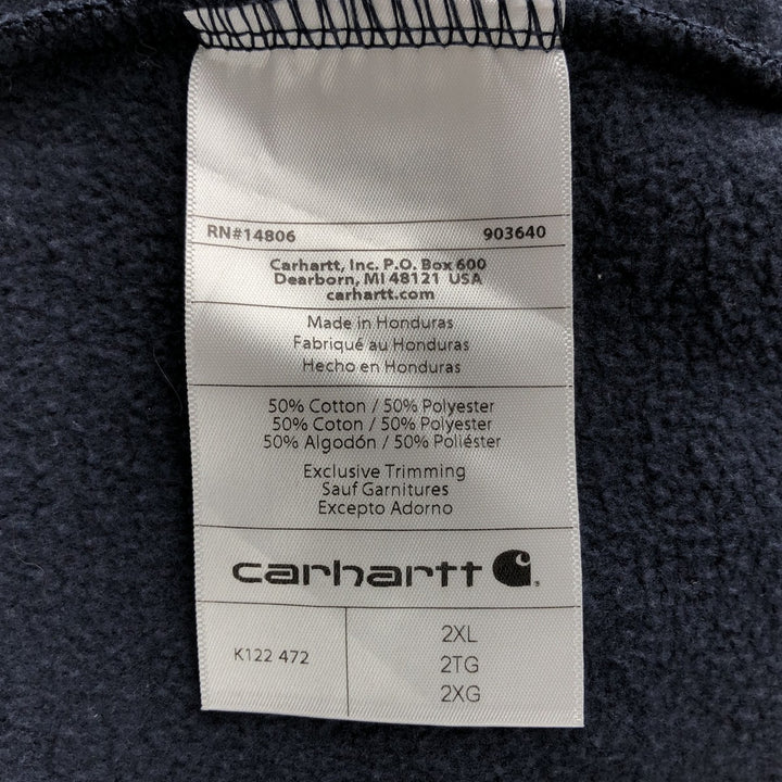 Carhartt Loose Fit ECCOTROL Advertising Full-Zip Sweatshirt Hoodie (Men's XXL equivalent) cotton navy blue type Vintage Second Hand