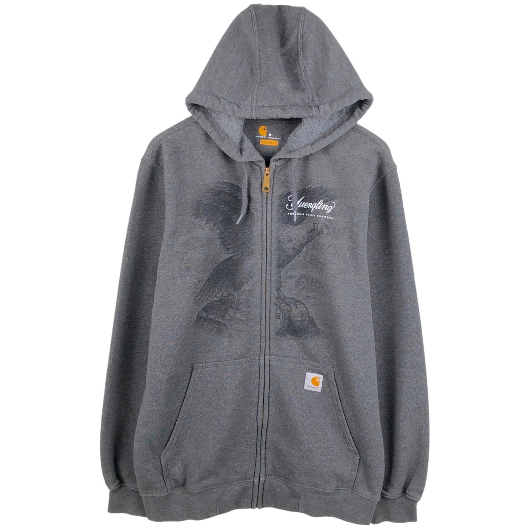 Carhartt ORIGINAL FIT Ingling Eagle Pattern Advertising Full-Zip Sweatshirt Hoodie, Men's Size M (approx.) cotton Charcoal Vintage Second Hand