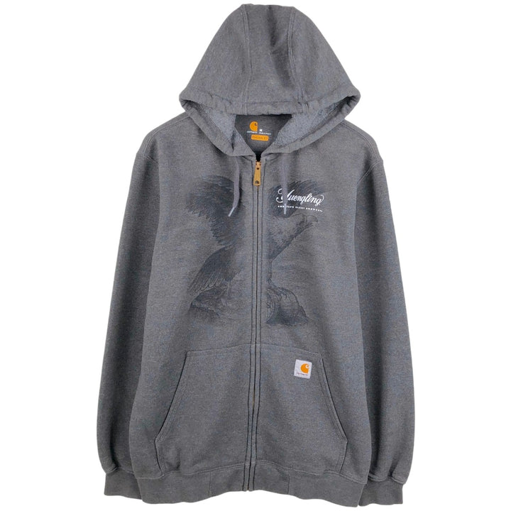 Carhartt ORIGINAL FIT Ingling Eagle Pattern Advertising Full-Zip Sweatshirt Hoodie, Men's Size M (approx.) cotton Charcoal Vintage Second Hand