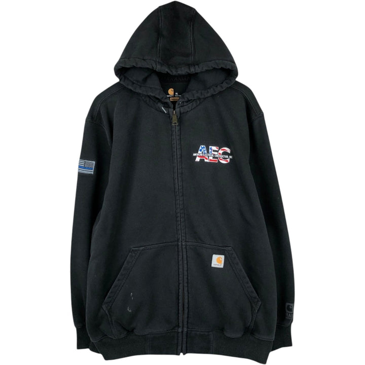 Carhartt ORIGINAL FIT RAIN DEFENDER Stars and Stripes Advertising Sweat Full-Zip Hoodie, Men's Size XL (approx.) cotton black type Vintage Second Hand