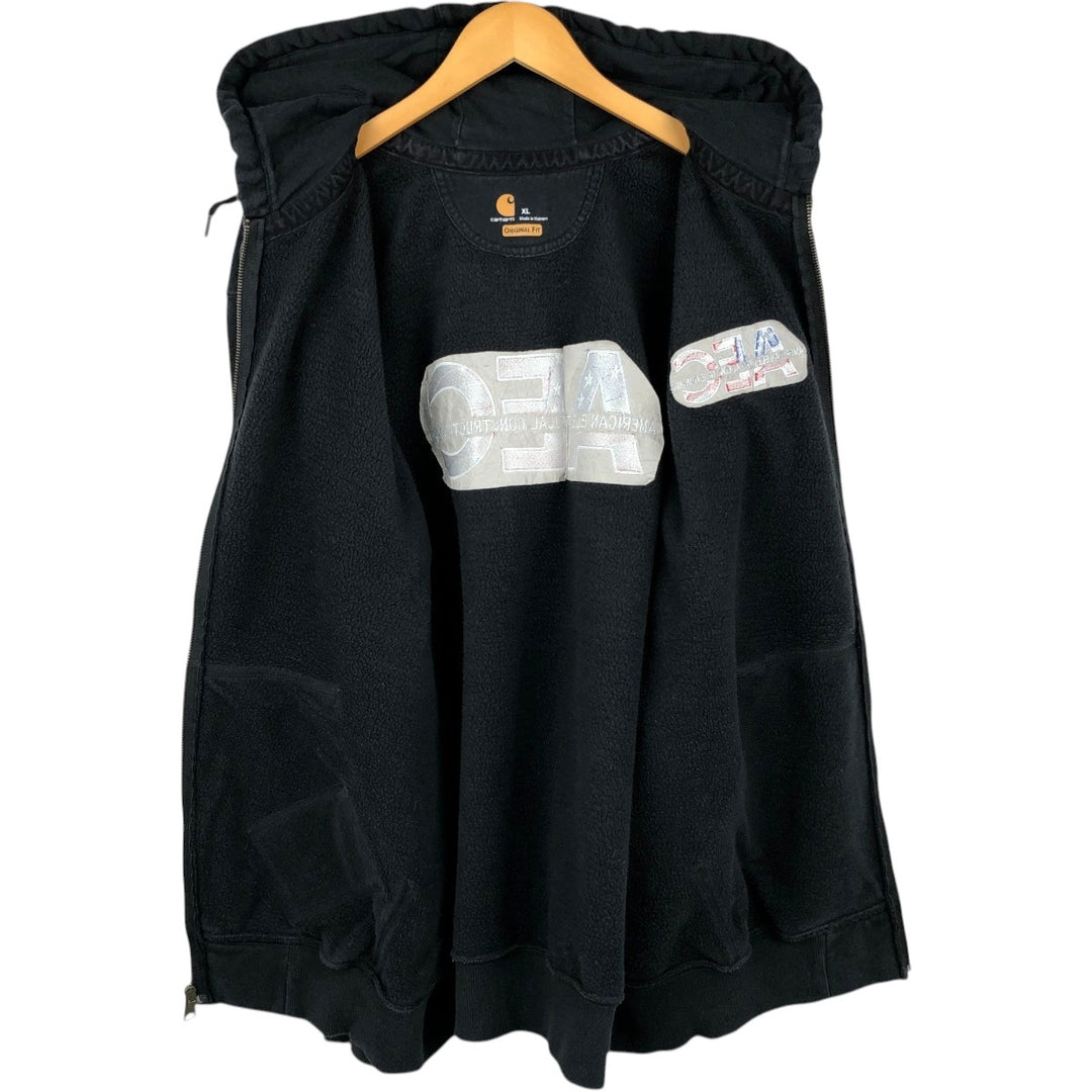 Carhartt ORIGINAL FIT RAIN DEFENDER Stars and Stripes Advertising Sweat Full-Zip Hoodie, Men's Size XL (approx.) cotton black type Vintage Second Hand