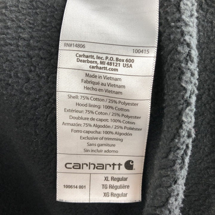 Carhartt ORIGINAL FIT RAIN DEFENDER Stars and Stripes Advertising Sweat Full-Zip Hoodie, Men's Size XL (approx.) cotton black type Vintage Second Hand