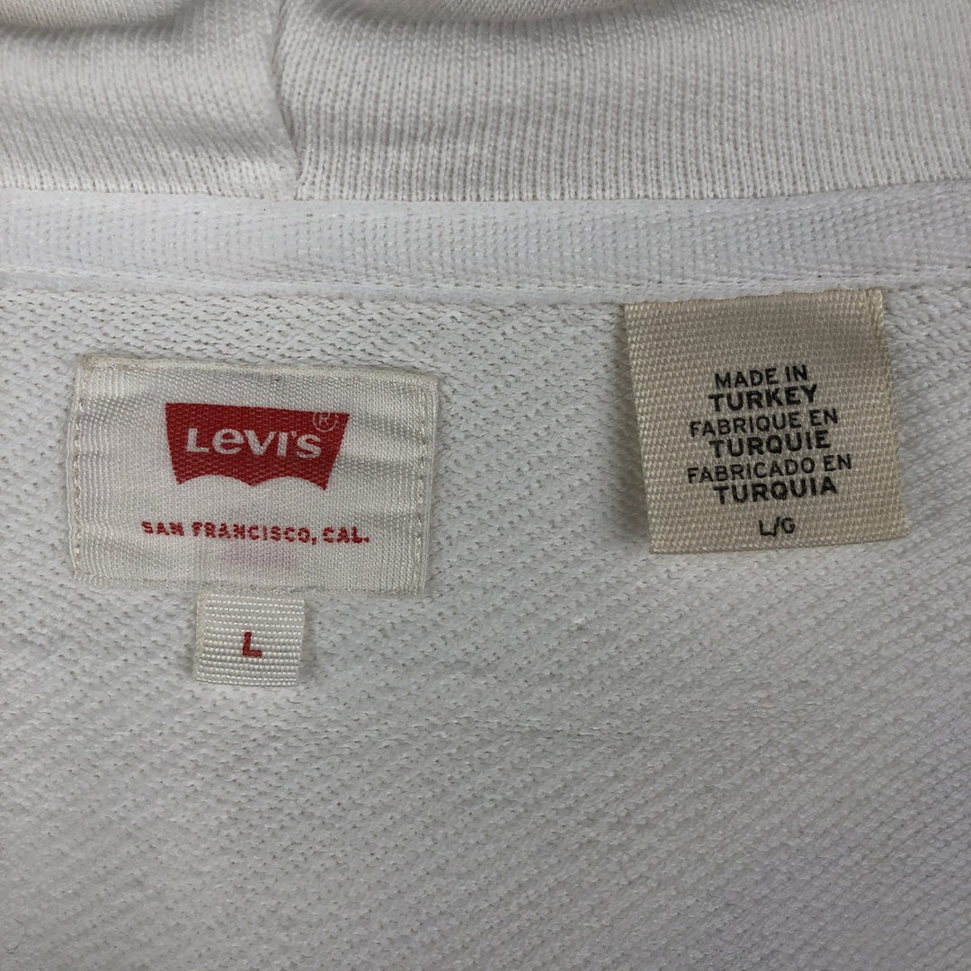 Levi's Sweatshirt Full Zip Hoodie, Men's Size L cotton white type Vintage Second Hand