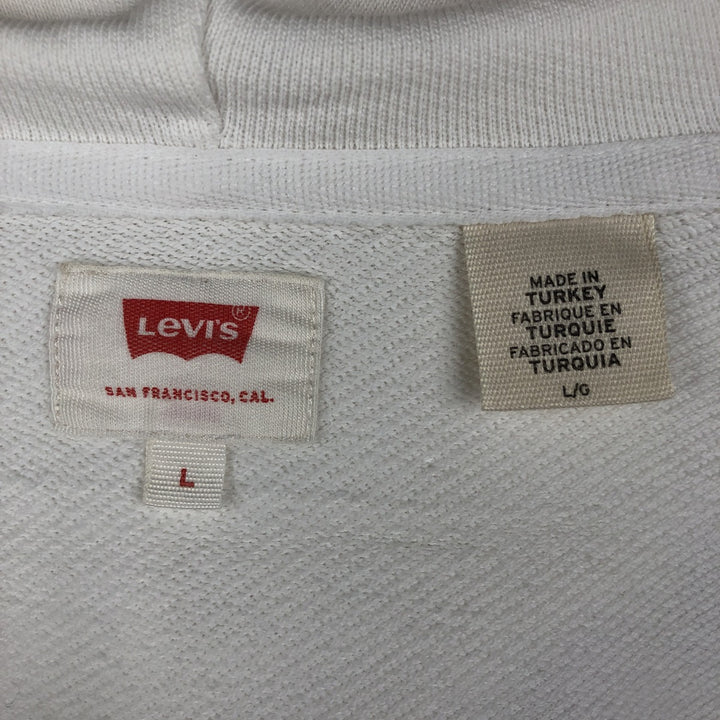 Levi's Sweatshirt Full Zip Hoodie, Men's Size L cotton white type Vintage Second Hand