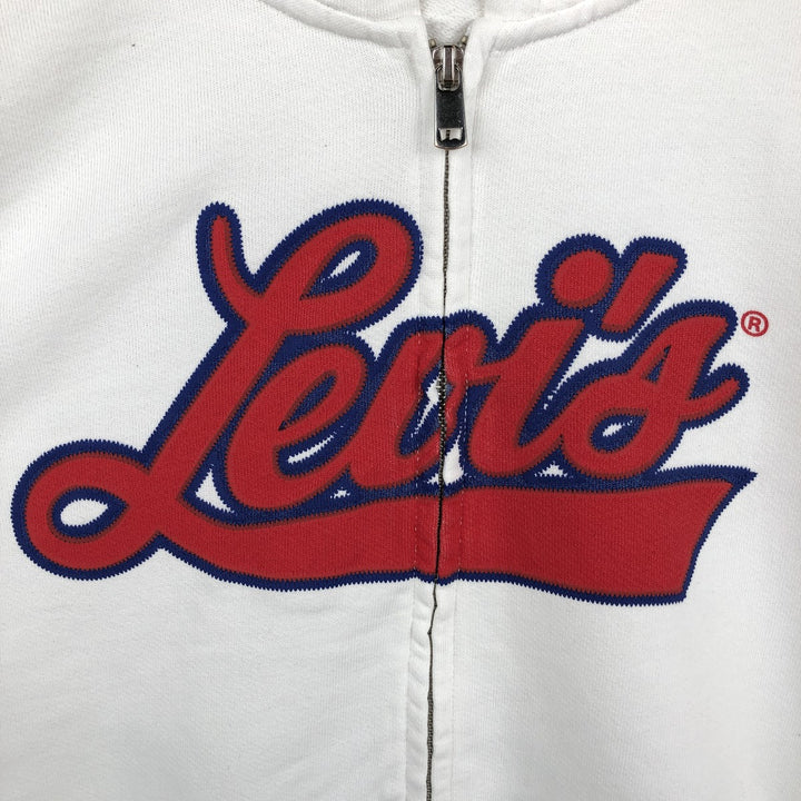 Levi's Sweatshirt Full Zip Hoodie, Men's Size L cotton white type Vintage Second Hand