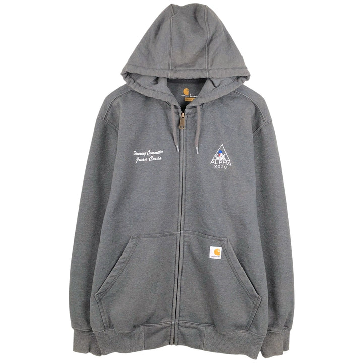 Carhartt ORIGINAL FIT Sweat Full Zip Hoodie, Men's L size cotton Charcoal Vintage Second Hand