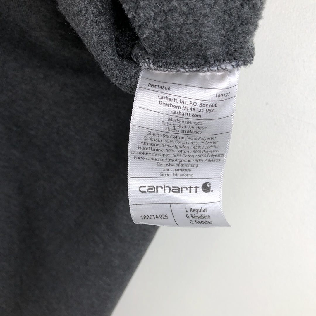 Carhartt ORIGINAL FIT Sweat Full Zip Hoodie, Men's L size cotton Charcoal Vintage Second Hand