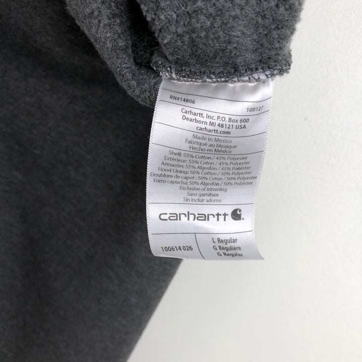 Carhartt ORIGINAL FIT Sweat Full Zip Hoodie, Men's L size cotton Charcoal Vintage Second Hand