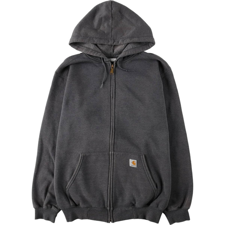 Carhartt Sweat Full Zip Hoodie, Men's M cotton Charcoal Vintage Second Hand