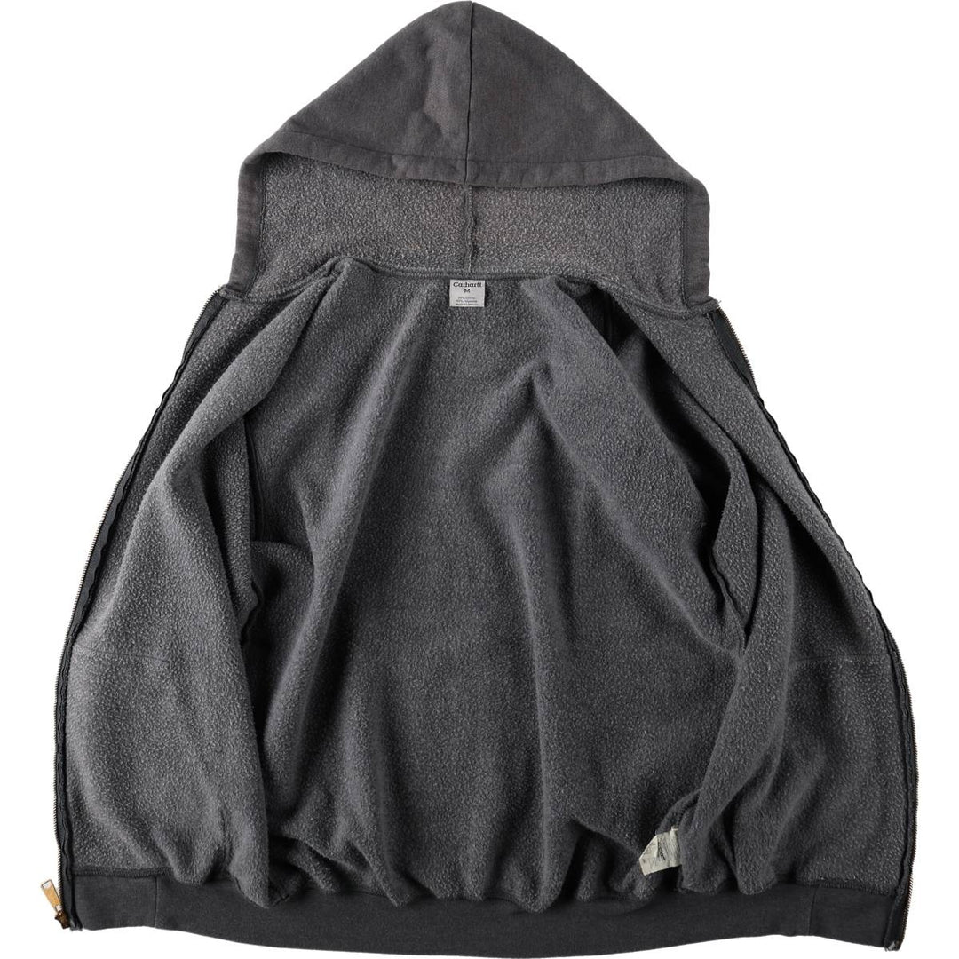 Carhartt Sweat Full Zip Hoodie, Men's M cotton Charcoal Vintage Second Hand