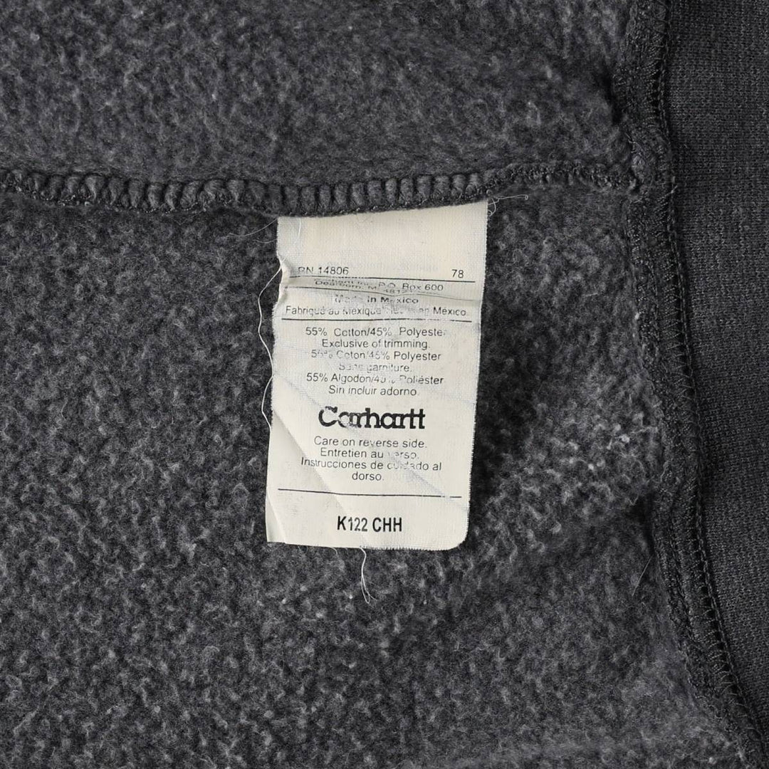 Carhartt Sweat Full Zip Hoodie, Men's M cotton Charcoal Vintage Second Hand