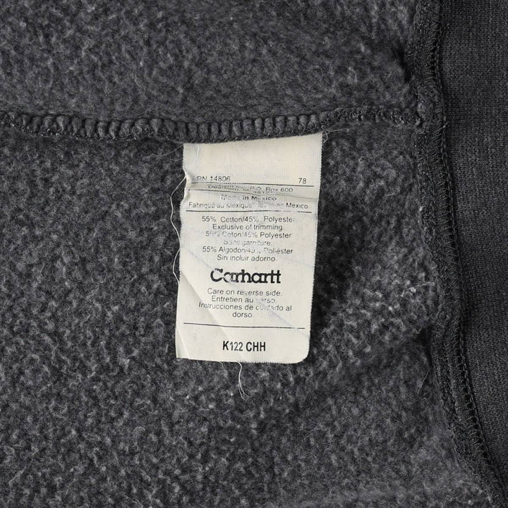 Carhartt Sweat Full Zip Hoodie, Men's M cotton Charcoal Vintage Second Hand