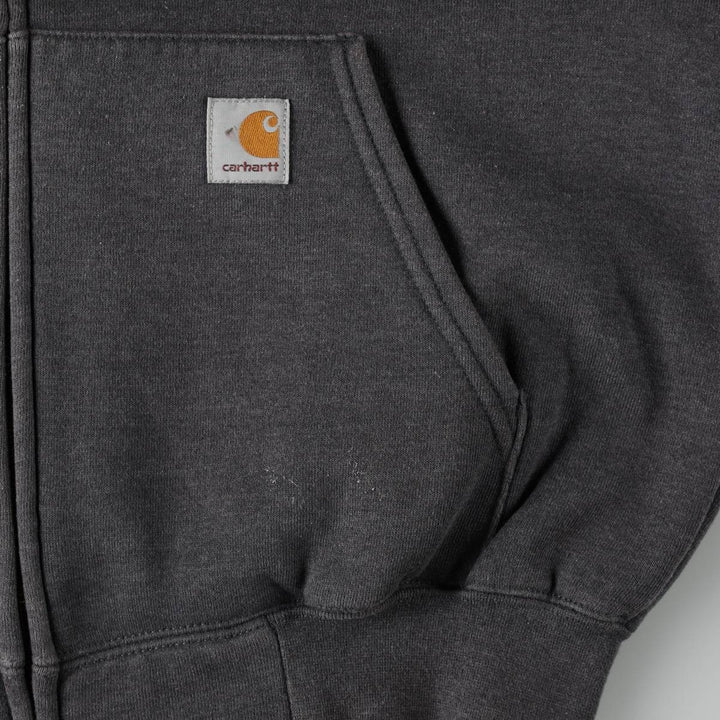 Carhartt Sweat Full Zip Hoodie, Men's M cotton Charcoal Vintage Second Hand
