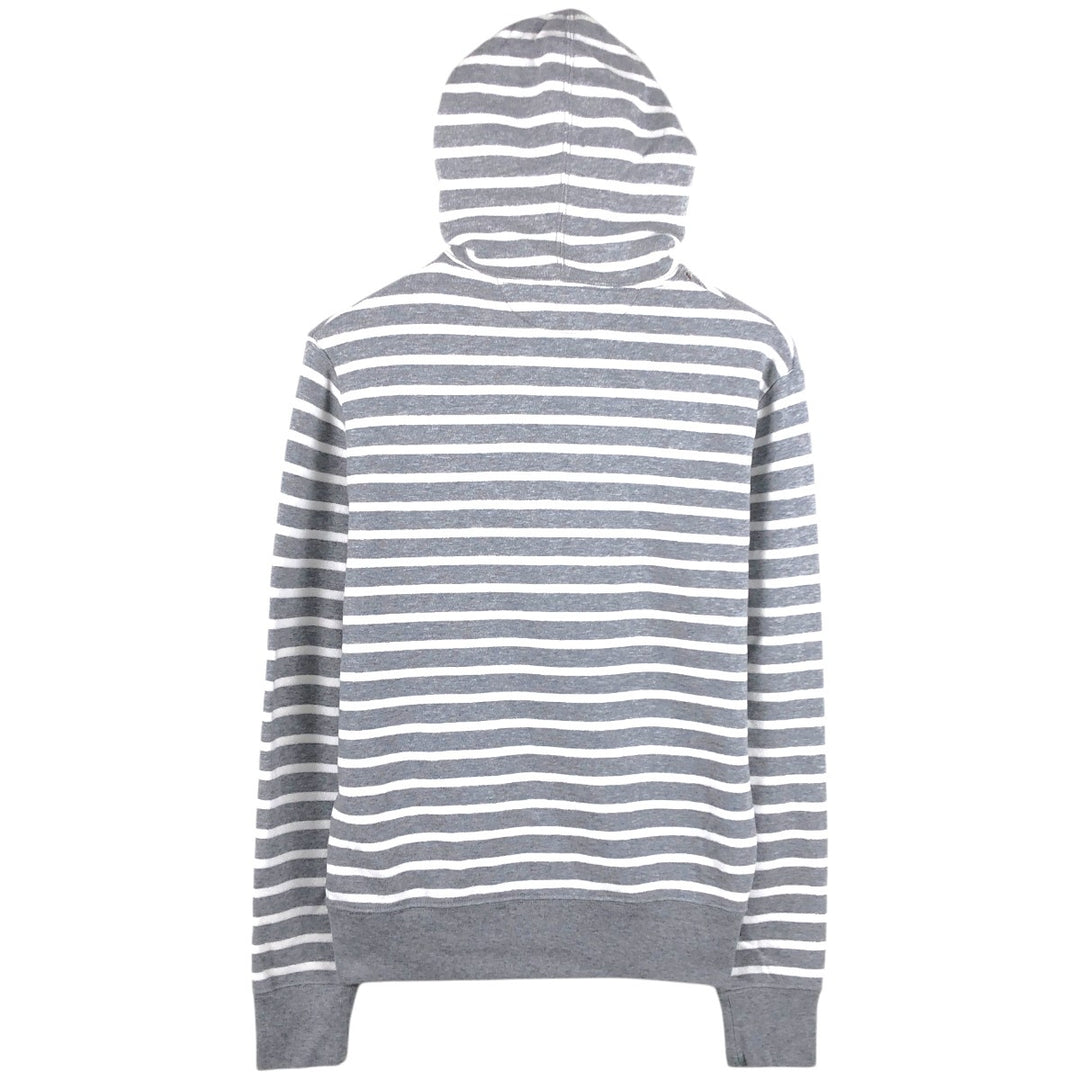 Ralph Lauren POLO RALPH LAUREN Striped Pattern Sweatshirt Full-Zip Hoodie, Men's Size S (approx.) cotton gray type Vintage Second Hand