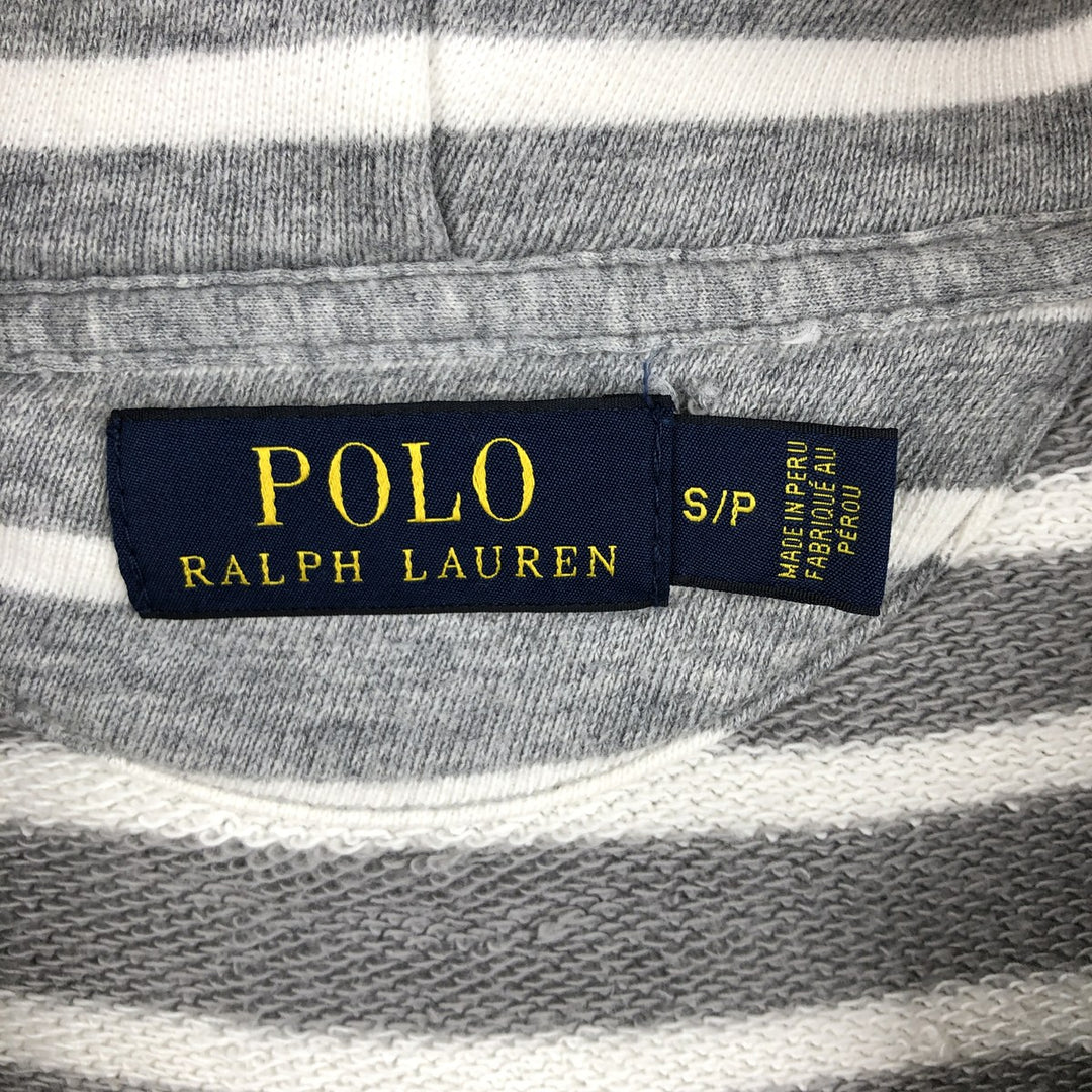 Ralph Lauren POLO RALPH LAUREN Striped Pattern Sweatshirt Full-Zip Hoodie, Men's Size S (approx.) cotton gray type Vintage Second Hand