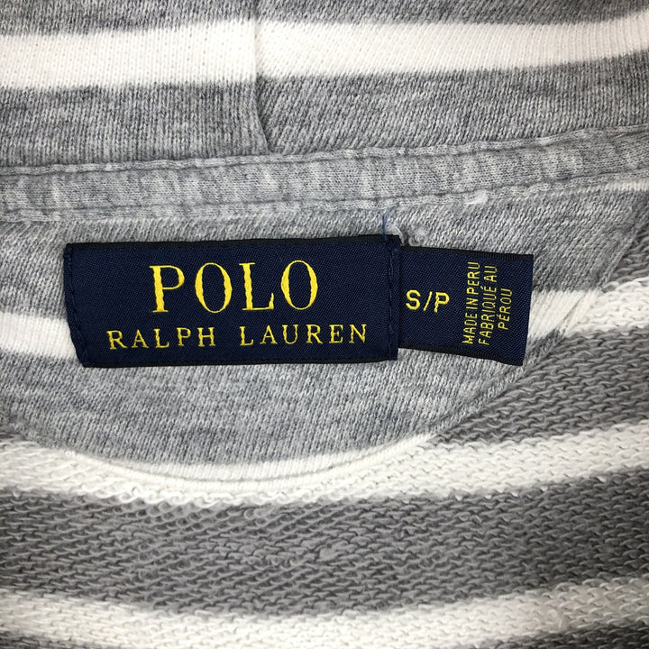 Ralph Lauren POLO RALPH LAUREN Striped Pattern Sweatshirt Full-Zip Hoodie, Men's Size S (approx.) cotton gray type Vintage Second Hand